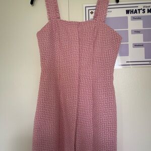 SHEIN size M (EU 38, US 6) pink tweed midi dress.